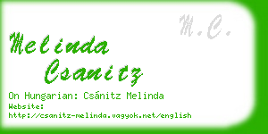melinda csanitz business card