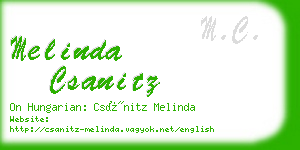 melinda csanitz business card